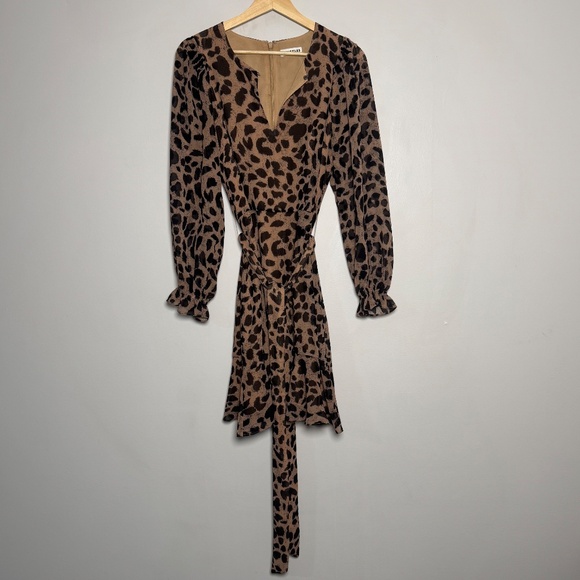 Whistles London Women’s Brushed Cheetah Flippy Dress Sz 6 US - Picture 6 of 11